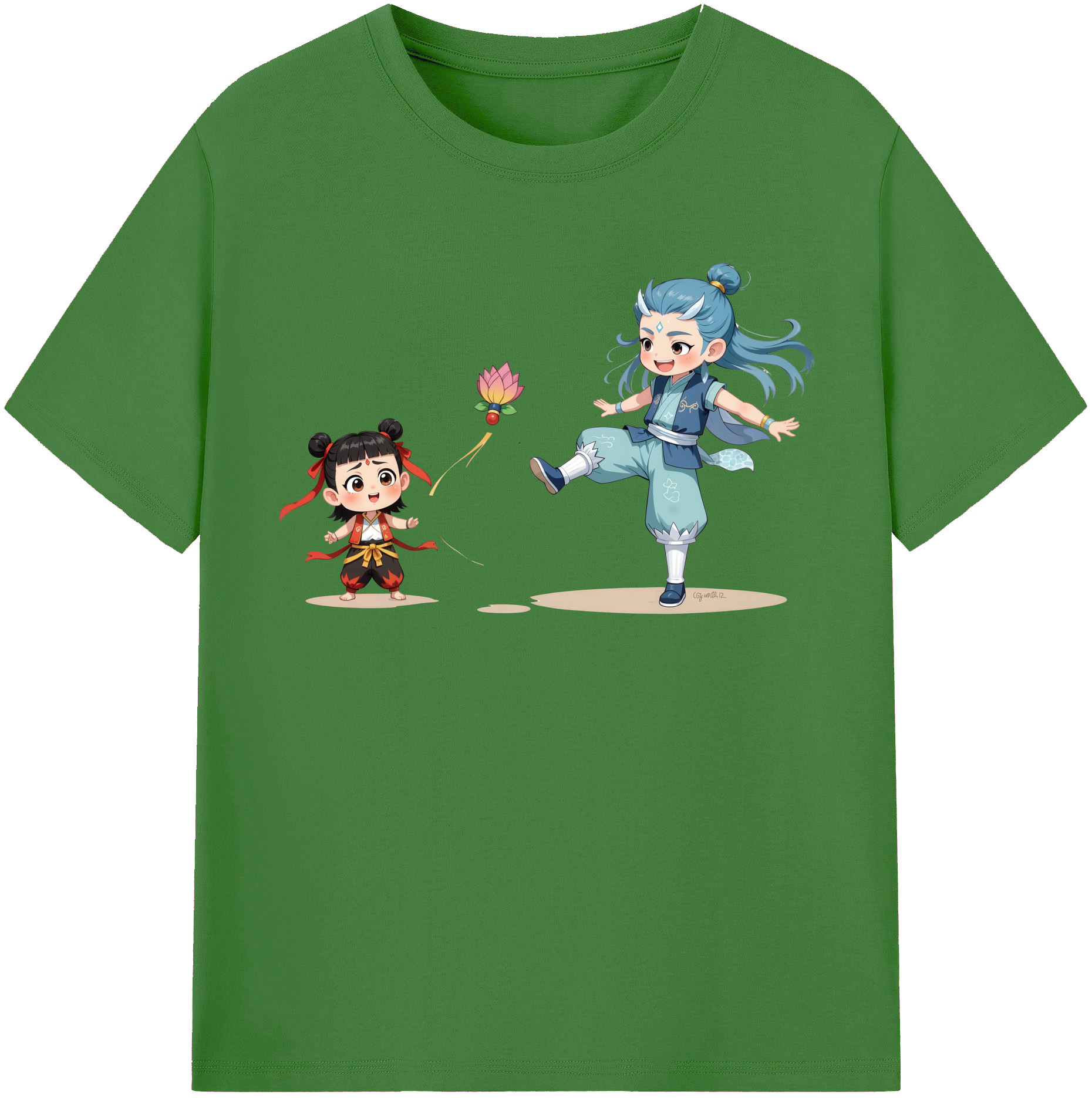（画像用） Ne Zha 2 ナタ 魔童の大暴れ レディースカジュアルプリントTシャツ（綿100％）